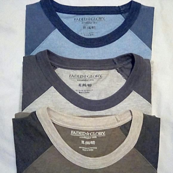 Faded Glory Other - 3 Faded Glory Short-Sleeve Raglan Tee Shirts